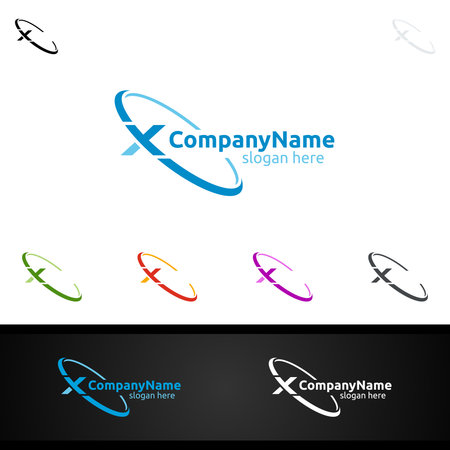 Letter X for Digital Vector Logo, Marketing, Financial, Advisor or Invest Design Iconのイラスト素材