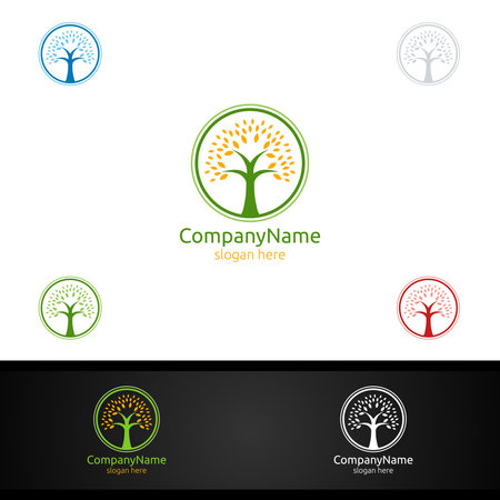 Tree Digital Agency Financial Services Insurance Business Investment Vector Logo Designのイラスト素材