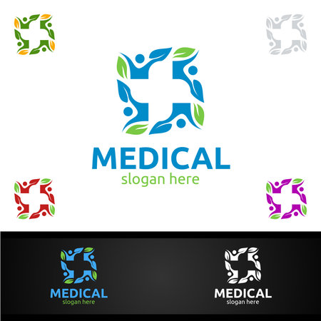 Natural Cross Medical Hospital  for Emergency Clinic Drug store or Volunteers Conceptのイラスト素材