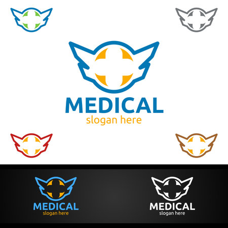 Cross Medical Hospital  for Emergency Clinic Drug store or Volunteers Conceptのイラスト素材