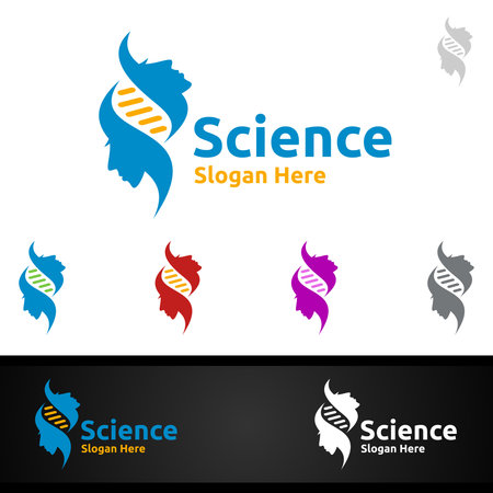 Human Science and Research Lab Logo for Microbiology, Biotechnology, Chemistry, or Education Design Conceptのイラスト素材