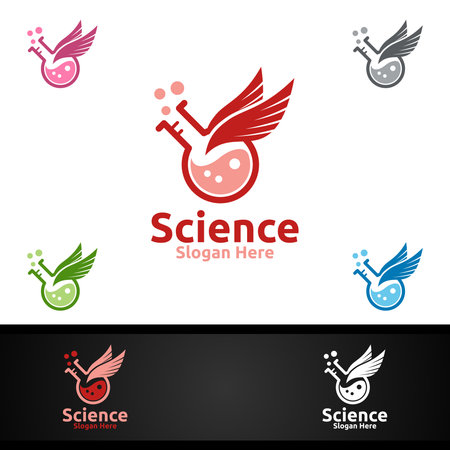 Fly Science and Research Lab Logo for Microbiology, Biotechnology, Chemistry, or Education Design Conceptのイラスト素材