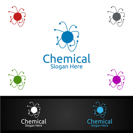 Chemical Science and Research Lab Logo for Microbiology, Biotechnology, Chemistry, or Education Design Conceptのイラスト素材