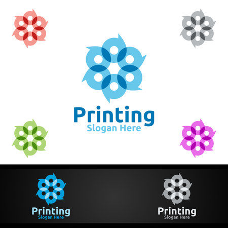 Letter P Printing Company Vector Logo Design for Media, Retail, Advertising, Newspaper or Book Conceptのイラスト素材