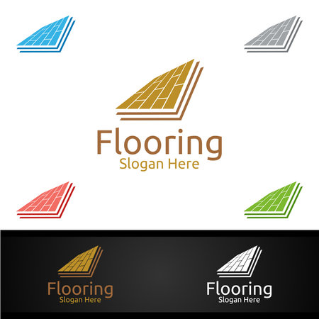 Flooring for Parquet Wooden or Vinyl Hardwood Granite Title Vector Designのイラスト素材