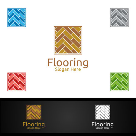 Flooring for Parquet Wooden or Vinyl Hardwood Granite Title Vector Designのイラスト素材