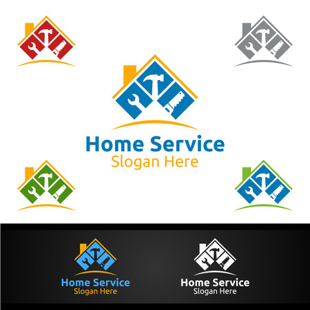 Real Estate and Fix Home Repair Services Designのイラスト素材