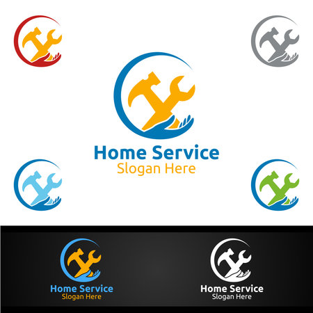 Real Estate and Fix Home Repair Services Designのイラスト素材