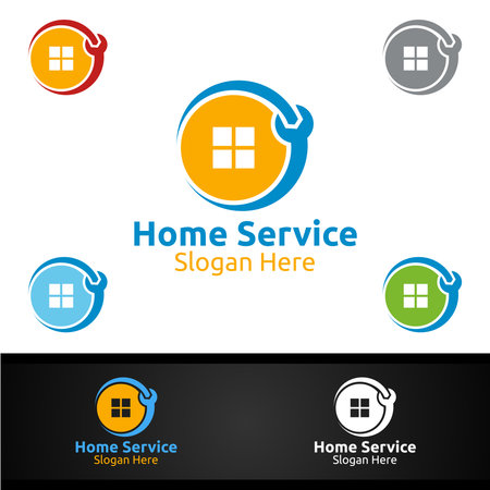 Real Estate and Fix Home Repair Services Designのイラスト素材