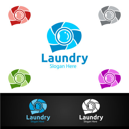 Call Laundry Dry Cleaners  with Clothes, Water and Washing Concept Designのイラスト素材
