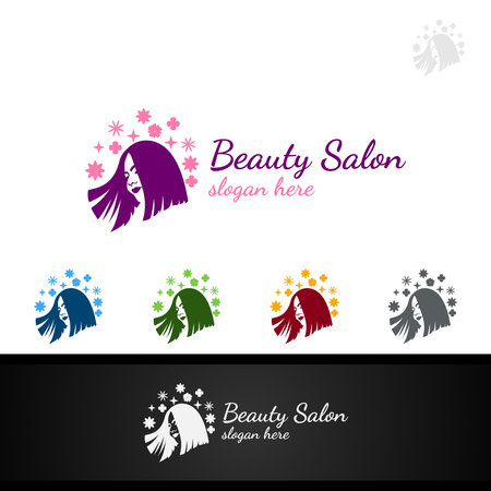 Salon Fashion Logo for Beauty Hairstylist, Cosmetics, or Boutique Designのイラスト素材