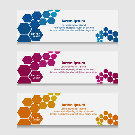 Set of Design Print Banner or Web Template. can be Used for Workflow Layout, Diagram, Web Design, and Label Vectorのイラスト素材