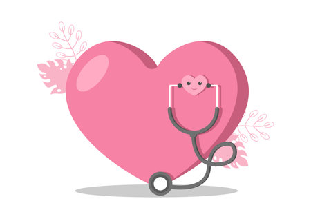 Healthcare and Medical Equipment Icons in Form of Heart Illustration Pack of Thanksgiving To All Medical Assistants For Fighting with virus and Saving Lots of Lives Designのイラスト素材