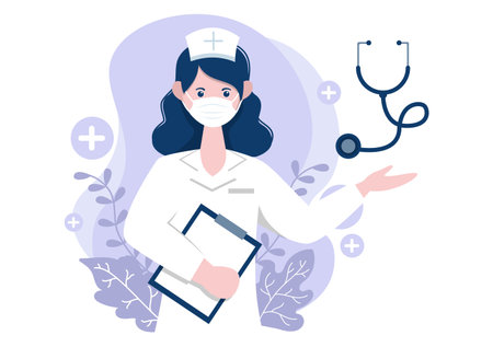 Thank You Doctor and Nurse, Illustration Pack of Thanksgiving To All Medical Assistants For Fighting with virus and Saving Lots of Lives Designのイラスト素材