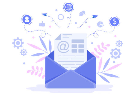 Email Marketing Vector Illustration For Design Digital, Campaign, Web Page, Business Presentation, Or Mobile Social Network Templateのイラスト素材