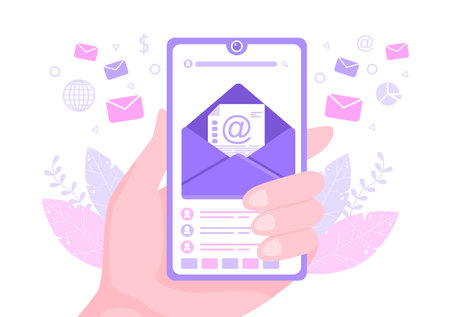 Email Marketing Vector Illustration For Design Digital, Campaign, Web Page, Business Presentation, Or Mobile Social Network Templateのイラスト素材