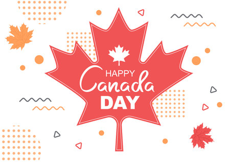 Happy Canada Day Celebration in 1st July Vector Illustration. Suitable For Greeting Card, Poster and Backgroundのイラスト素材