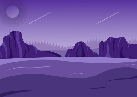 Astronaut With Rocket Background Illustration For Explore In Outer Space And Movement See Stars, Moon, Planets, Ufo Or Asteroidsのイラスト素材