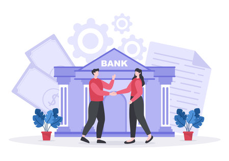 Mortgage Loan Debt Instruments that are Secured by Property Assets such as Real estate Services, Rent, Buying Home or Auction House. Background Vector illustrationのイラスト素材