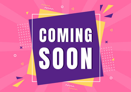 Coming Soon background Vector Illustration. Business Advertising with Sign or Label Design for Sale Serve as a Banner, Poster and Promotion Announce Cardのイラスト素材