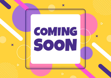 Coming Soon background Vector Illustration. Business Advertising with Sign or Label Design for Sale Serve as a Banner, Poster and Promotion Announce Cardのイラスト素材