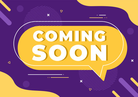 Coming Soon background Vector Illustration. Business Advertising with Sign or Label Design for Sale Serve as a Banner, Poster and Promotion Announce Cardのイラスト素材