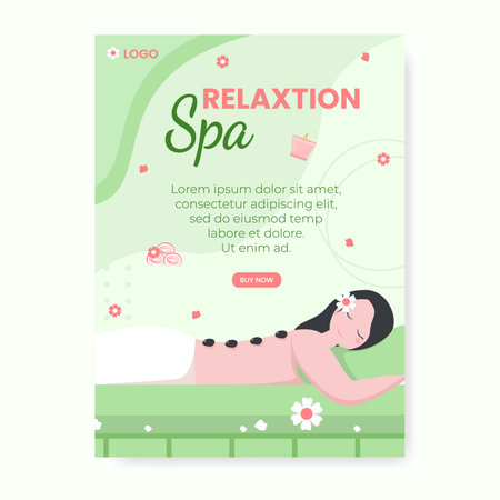 Spa and Massage Poster Editable of Square Background Illustration Suitable for Social media, Feed, Card, Greetings, Print and Web Internet Adsのイラスト素材