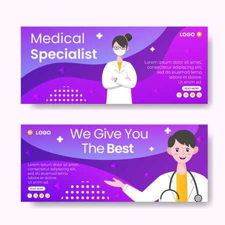 Medical Healthcare Banner Template Flat Design Illustration Editable of Square Background Suitable for Social media, Feed, Card, Greetings and Web Internet Adsのイラスト素材