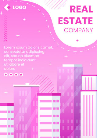Real Estate Investment Flyer Template Flat Design Illustration Editable of Square Background Suitable for Social media, Greeting Card and Web Internet Adsのイラスト素材