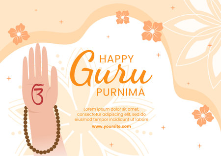 Guru Purnima of Indian Festival Template Social Media Flat Cartoon Background Illustrationのイラスト素材