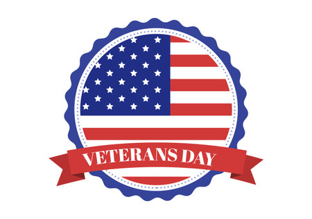 Veterans Day on November 11 Template Hand Drawn Cartoon Flat Illustration with USA Flag and Army to Honoring All Who Servedのイラスト素材