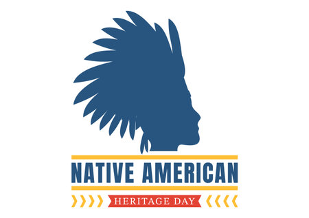 Native American Heritage Day Template Hand Drawn Cartoon Flat Illustration to Recognize the Achievements and Contributions of Tribal Indian Cultureのイラスト素材