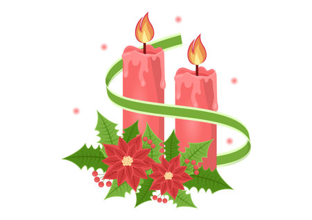 First Sunday of Advent or the Beginning of a New Church Year Which Takes Place on November 27 in Template Hand Drawn Cartoon Flat Illustrationのイラスト素材