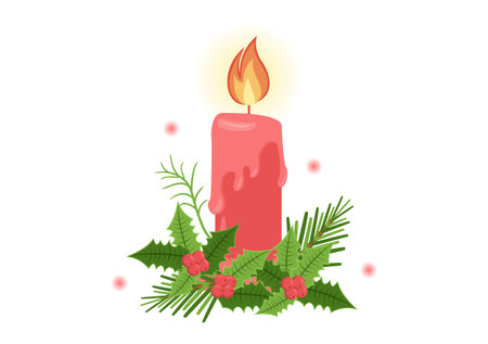 First Sunday of Advent or the Beginning of a New Church Year Which Takes Place on November 27 in Template Hand Drawn Cartoon Flat Illustrationのイラスト素材