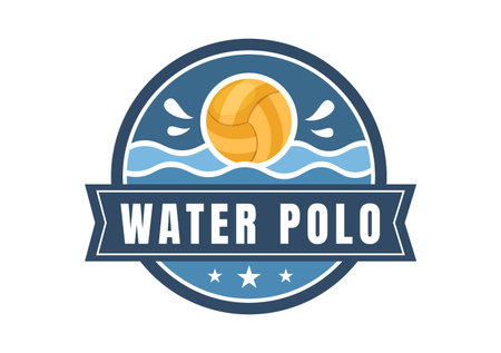 Water Polo Sport Player Playing to Throw the Ball on the Opponent's Goal in the Swimming Pool in Flat Cartoon Hand Drawn Templates Illustrationのイラスト素材