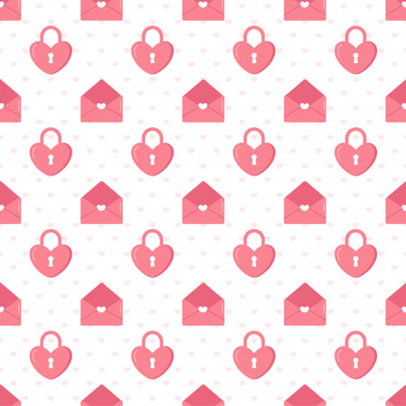 Happy Valentine's Day Seamless Pattern Design with Decoration in Template Hand Drawn Cartoon Flat Illustrationのイラスト素材