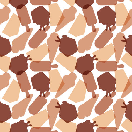 Chocolate Seamless Pattern Design with Choco Decoration in Template Hand Drawn Cartoon Illustrationのイラスト素材