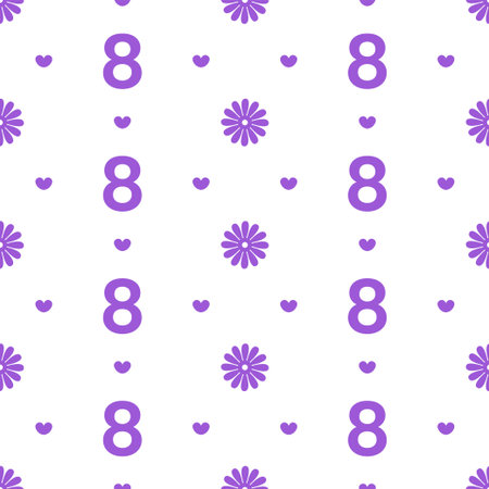 Women Day Seamless Pattern Design with Girl Ornament in Template Hand Drawn Cartoon Flat Illustrationのイラスト素材