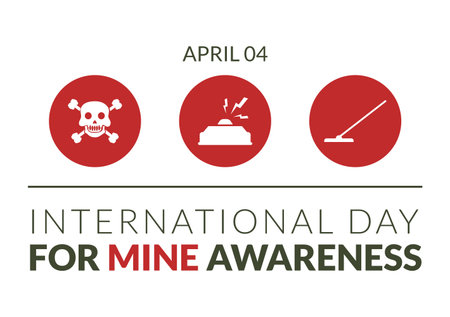International Mine Awareness Day on April 04 Illustration with Do Not Step on Landmines for Web Banner in Flat Cartoon Hand Drawn Templatesのイラスト素材