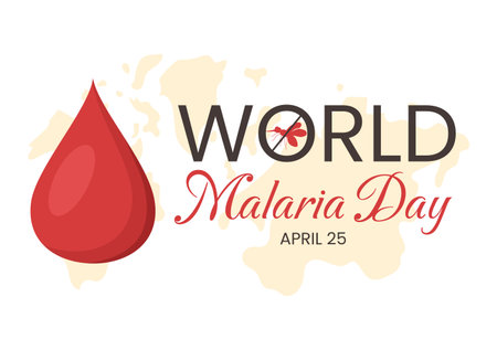 World Malaria Day on April 25 Illustration with Earth Protected from Mosquitoes in Flat Cartoon Hand Drawn for Web Banner or Landing Page Templatesのイラスト素材