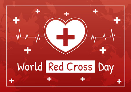 World Red Cross Day on May 8 Illustration to Medical Health and Providing Blood In Hand Drawn for Web Banner or Landing Page Templatesのイラスト素材