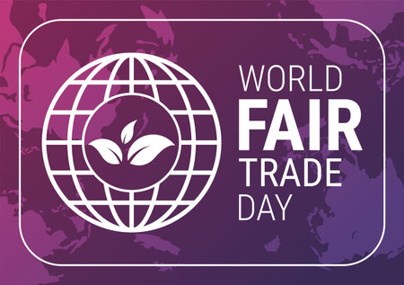 World Fair Trade Day Illustration with Scales Digitally, Climate Justice and Planet Economic in Flat Cartoon Hand Drawn for Landing Page Templatesのイラスト素材