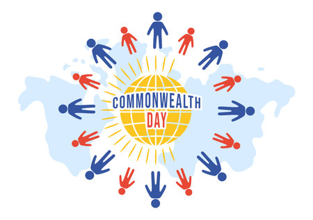 Commonwealth of Nations Day on 24 may Illustration with Helps Guide Activities by Commonwealths Organizations in Flat Hand Drawn Templatesのイラスト素材
