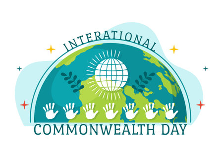 Commonwealth of Nations Day on 24 may Illustration with Helps Guide Activities by Commonwealths Organizations in Flat Hand Drawn Templatesのイラスト素材