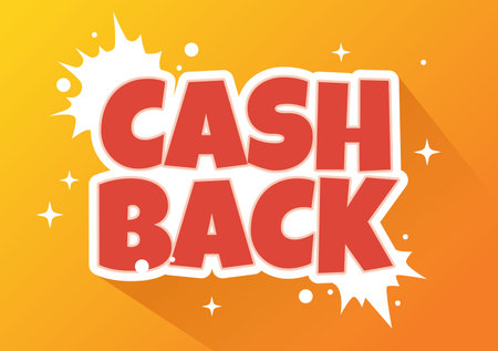 Cashback Illustration with Financial Payment to Money Cash Back Service for a Buyer in Flat Cartoon Hand Drawn for Landing Page Templatesのイラスト素材