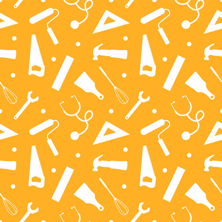 Happy Labor Day Seamless Pattern Design Illustration with Different Professions in Template Hand Drawnのイラスト素材