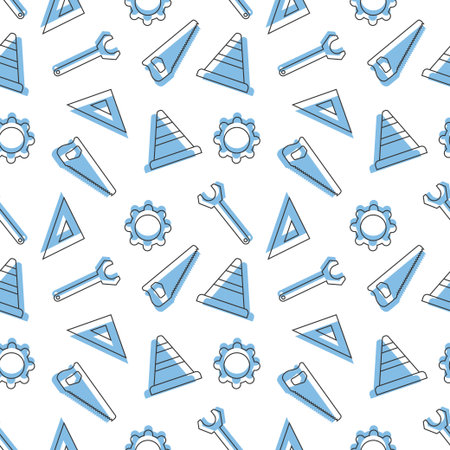 Happy Labor Day Seamless Pattern Design Illustration with Different Professions in Template Hand Drawnのイラスト素材