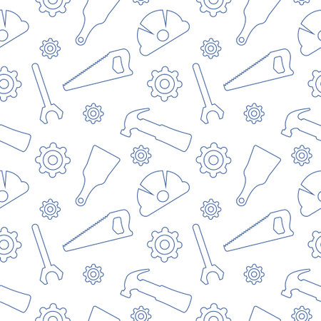 Happy Labor Day Seamless Pattern Design Illustration with Different Professions in Template Hand Drawnのイラスト素材