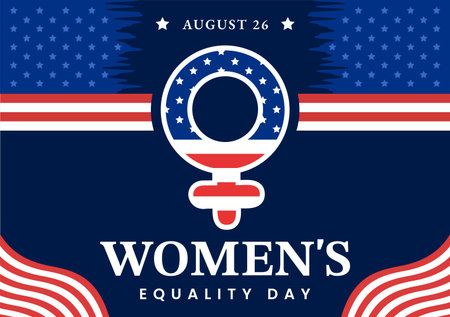 Womens Equality Day in United States Vector Illustration on August 26 with Women Right History Month in Flat Cartoon Hand Drawn background Templatesのイラスト素材