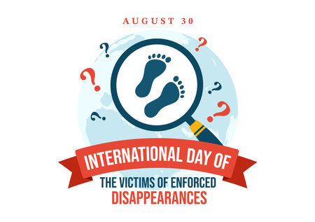 International Day of the Victims of Enforced Disappearances Vector Illustration on August 30 with Missing Person or Lost People Templatesのイラスト素材